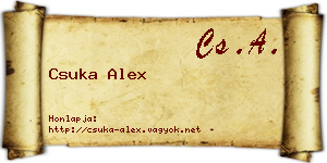 Csuka Alex névjegykártya