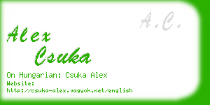 alex csuka business card